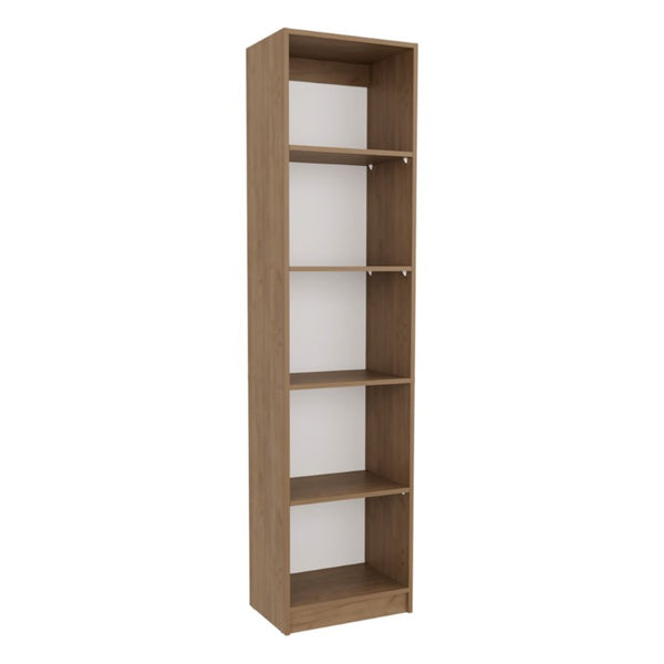 71 Inch Tall Five Shelf Wooden Bookcase Open Display Unit for Living Room or Home Office