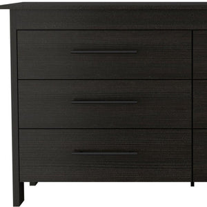 59 Inch Wide Six Drawer Solid Wood Double Dresser for Spacious Bedroom Storage and Organization