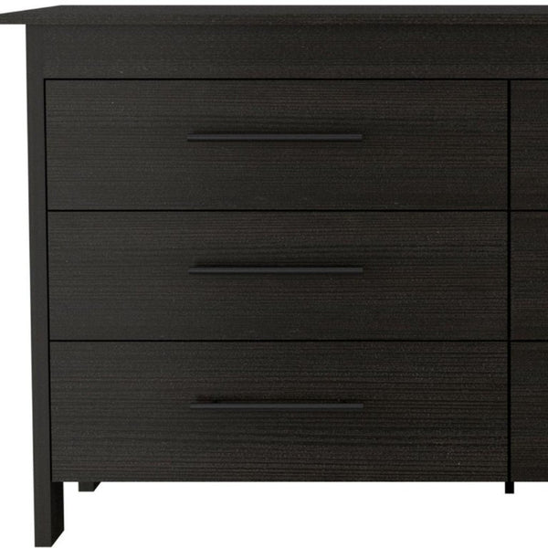 59 Inch Wide Six Drawer Solid Wood Double Dresser for Spacious Bedroom Storage and Organization