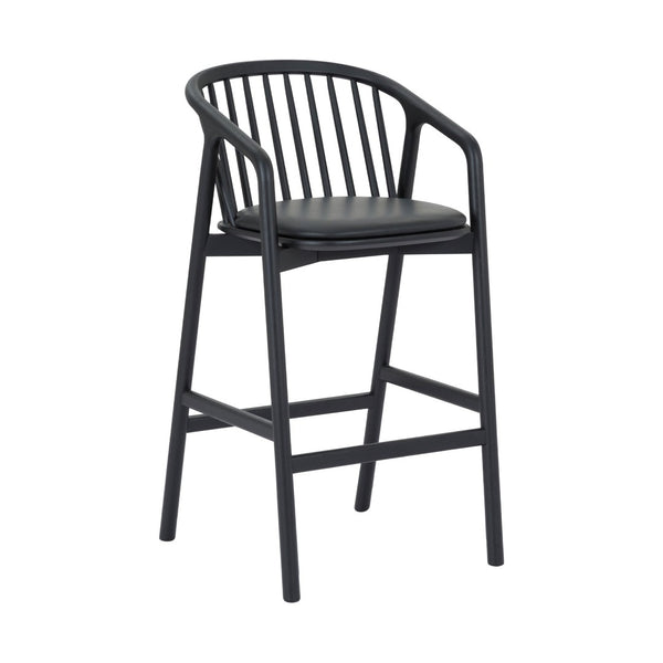 English Elm Echo Solid Oak and Faux Leather Counter Stool for Kitchen Islands and Breakfast Bars B2736P464818