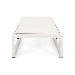 English Elm Christopher Knight Home® - MODESTA Chaise Lounge Set with Rust‑Resistant Aluminum Frame, Breathable Mesh, 5‑Position Adjustable Comfort White 62397.00WHIMP2