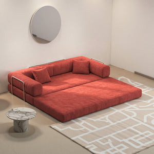 English Elm 78.8Inch Modular Sectional Sofa Bed - Convertible Orange Sofa For Small Spaces, Easy Care & Custom Layouts W3147P278113