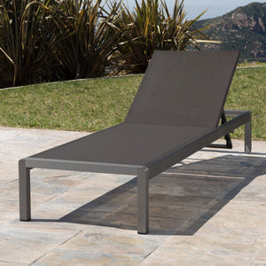 English Elm Christopher Knight Home® - Cape Coral Chaise Lounge - Adjustable Grey Pool Chair With Durable Frame & Water-Resistant Cushion 57592.00GRY
