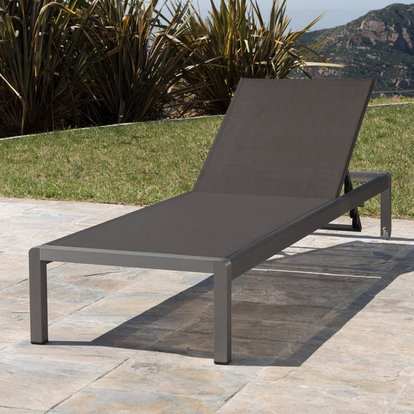 English Elm Christopher Knight Home® - Cape Coral Chaise Lounge - Adjustable Grey Pool Chair With Durable Frame & Water-Resistant Cushion 57592.00GRY