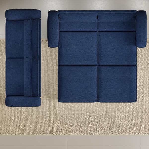 English Elm 93" King Size Convertible Sleeper Sofa Bed - Plush Teddy Couch With Chaise Lounge & Lumbar Pillows W1885S00237