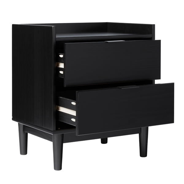 Lee Mid-Century Modern 2-Drawer Nightstand with Sleek Design and Spacious Storage for Every Space