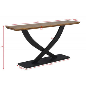 English Elm Living 57" Modern Rustic Console Table with Cross Legs, Sturdy 57"W x 14.5"D Sofa Table for Entryway B011P354531