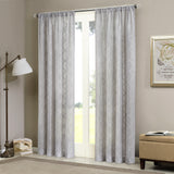 Madison Park Irina Transitional Diamond Sheer Window Curtain Panel MP40-1066 Grey