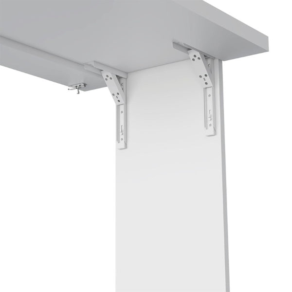 36 Inch Folding Wall Mounted White Wood Desk Space Saving Home Office Writing Surface