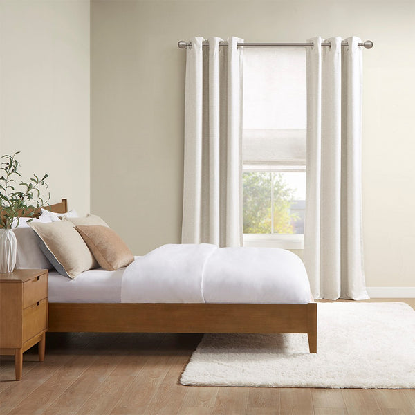 English Elm Printed Faux Silk Room Darkening Cordless Roman Shade with Thermal Foam Backing, OEKO-TEX Certified Elegance Ivory 5.05 L x 11.42 W x 7.48 H B03598301