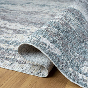 10 X 14 Abstract Gray Blue Washable Area Rug Stain Resistant Modern Living Room