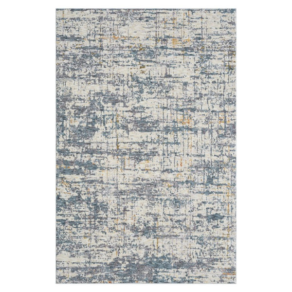 HomeRoots 10 X 14 Abstract Blue Taupe Polyester Area Rug Stain Resistant Modern Living Room 738078