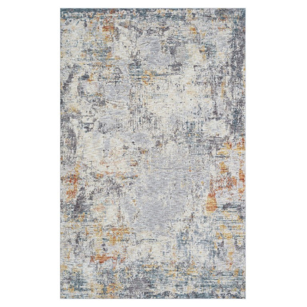HomeRoots 10 X 14 Abstract Polyester Area Rug in Gray Brown Stain Resistant Modern Style 738080