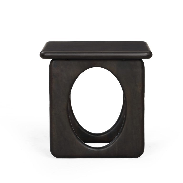 HomeRoots 20 Inch Solid Wood Square End Table Espresso Finish Sturdy Living Room Accent 738091