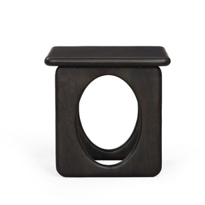 20 Inch Solid Wood Square End Table Espresso Finish Sturdy Living Room Accent