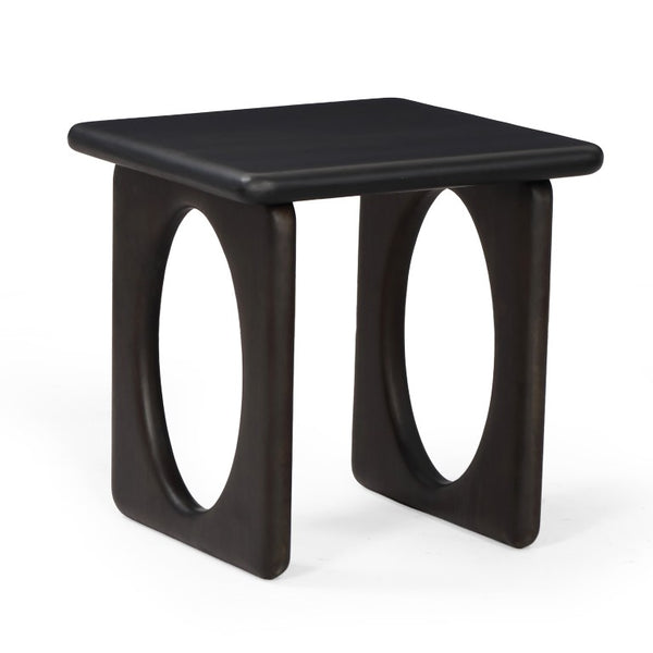 20 Inch Solid Wood Square End Table Espresso Finish Sturdy Living Room Accent