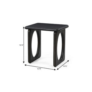 20 Inch Solid Wood Square End Table Espresso Finish Sturdy Living Room Accent