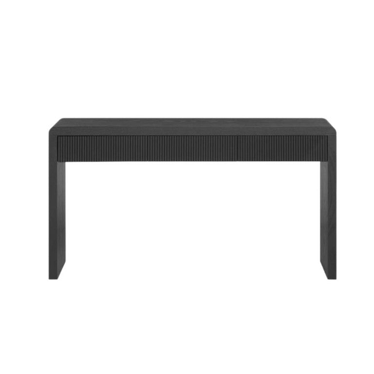 HomeRoots I Need to Create a Common Title for a 55-inch Double Pedestal Console Table with Three Drawers, Avoiding "black" and "natural Wood" (the Color Variants). Black 738118