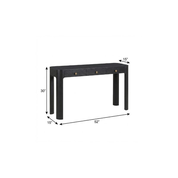 52 Inch Wood Console Table with Three Drawers for Entryway Hallway or Living Room Storage