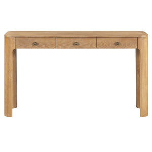52 Inch Wood Console Table with Three Drawers for Entryway Hallway or Living Room Storage
