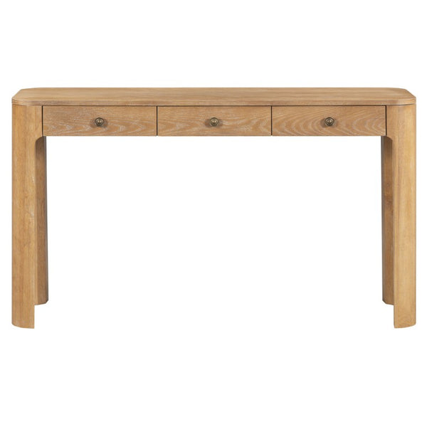 52 Inch Wood Console Table with Three Drawers for Entryway Hallway or Living Room Storage