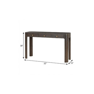 52 Inch Wood Console Table with Three Drawers for Entryway Hallway or Living Room Storage