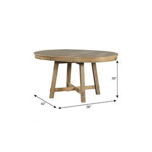 58 Inch Solid Wood Oval Extendable Dining Table with Removable Leaf for Flexible Seating