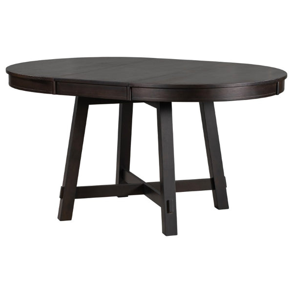 58 Inch Solid Wood Oval Extendable Dining Table with Removable Leaf for Flexible Seating