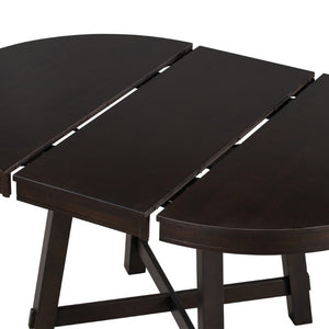 58 Inch Solid Wood Oval Extendable Dining Table with Removable Leaf for Flexible Seating