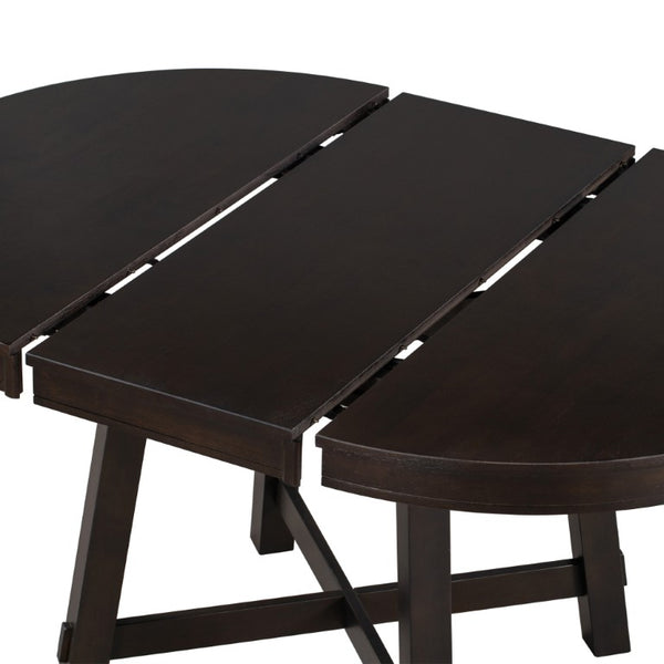58 Inch Solid Wood Oval Extendable Dining Table with Removable Leaf for Flexible Seating