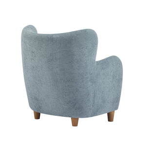 English Elm Christopher Knight Home® - Lucia Velvet Wingback Armchair with Pocket Spring Cushion, Mid-Century Birch Legs, Luxe Comfort Dusty Blue,Teak 31.5 L x 30.75 W x 30.5 H N776P205426B