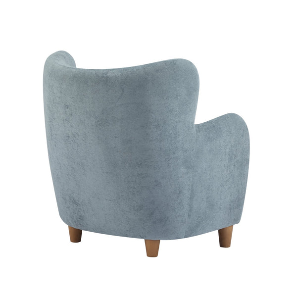 English Elm Christopher Knight Home® - Lucia Velvet Wingback Armchair with Pocket Spring Cushion, Mid-Century Birch Legs, Luxe Comfort Dusty Blue,Teak 31.5 L x 30.75 W x 30.5 H N776P205426B