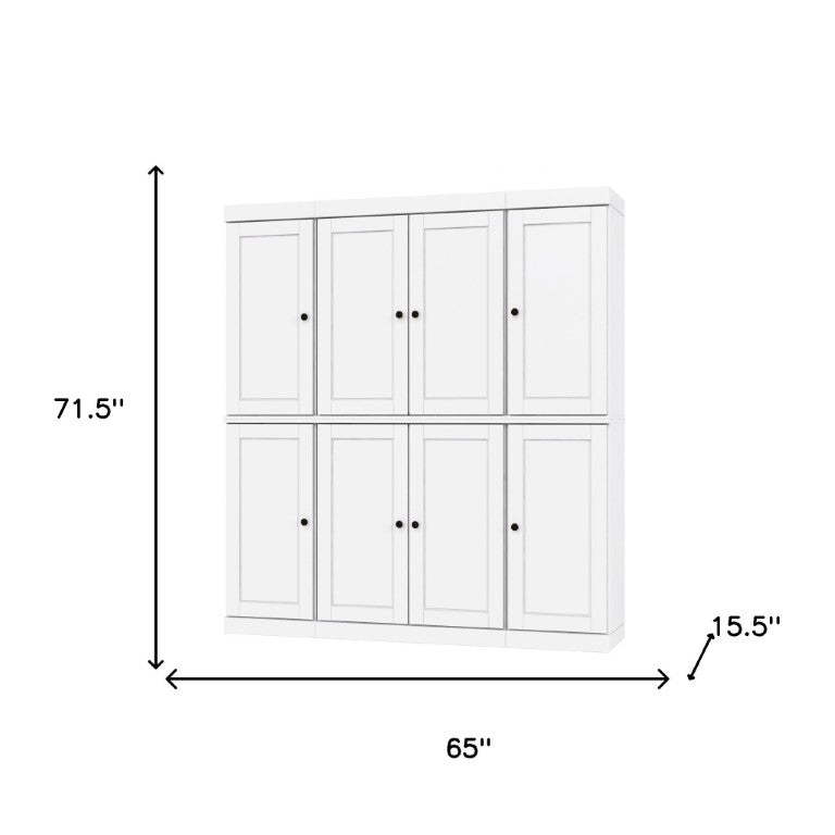 HomeRoots 72 Inch Solid White Wood Freestanding Pantry Cabinet with Eight Spacious Drawers 738183