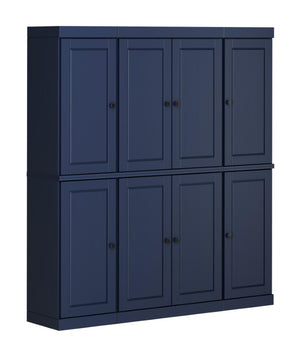HomeRoots 72 Inch Solid Wood Freestanding Pantry Cabinet with Eight Two Drawer Storage Bays 738193