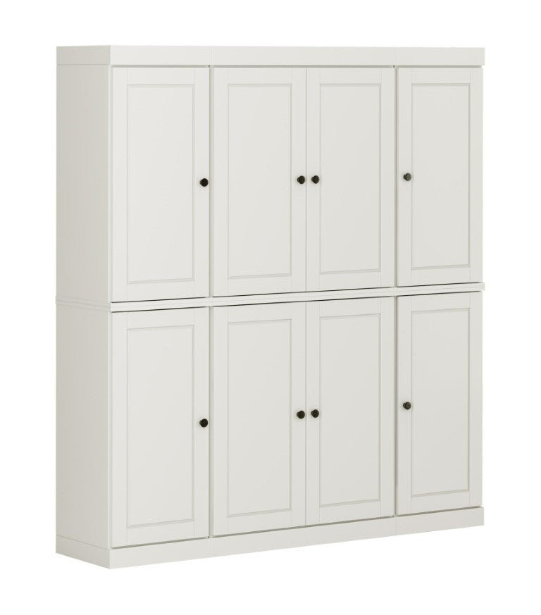 HomeRoots 72 Inch Solid Wood Pantry Cabinet with Eight Drawers for Kitchen or Utility Storage 738195