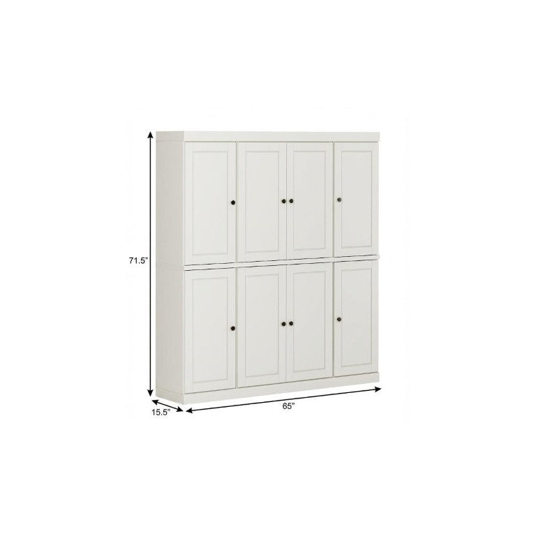 HomeRoots 72 Inch Solid Wood Pantry Cabinet with Eight Drawers for Kitchen or Utility Storage 738195