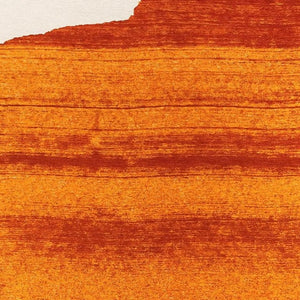6 X 8 Abstract Orange Area Rug Stain Resistant Eco Friendly Pet Fiber Uv Safe