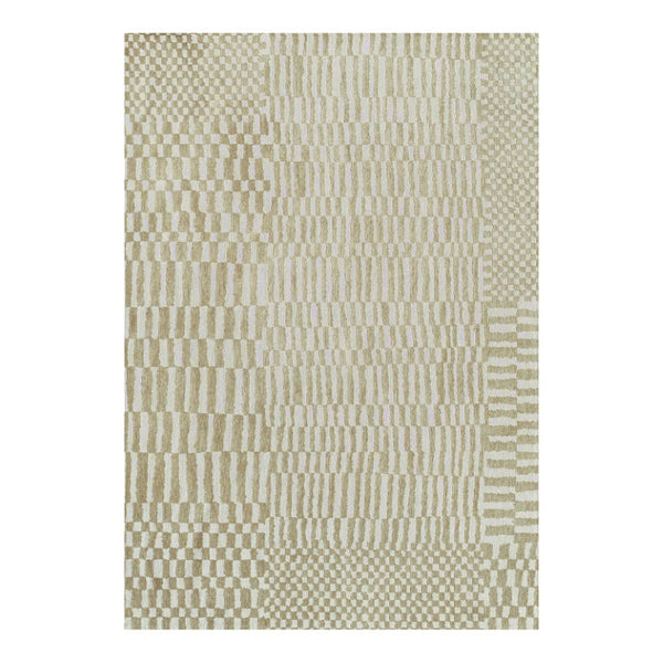 HomeRoots 3x5 Tan Abstract Indoor Area Rug Eco Friendly Pet Fiber Stain Resistant Washable 738222