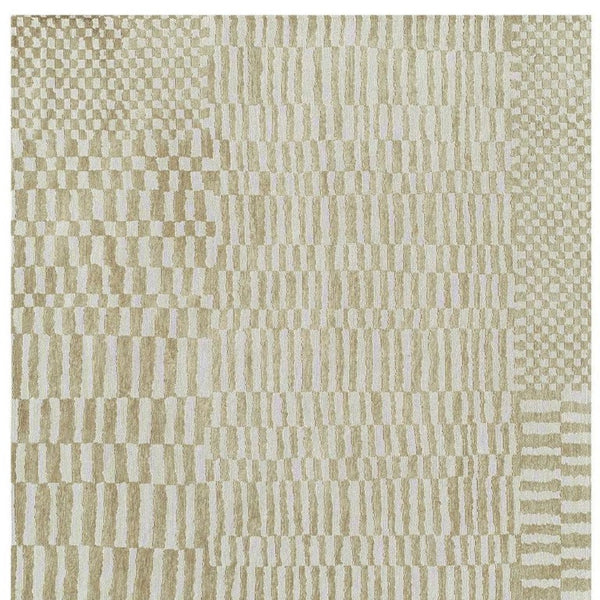 3x5 Tan Abstract Indoor Area Rug Eco Friendly Pet Fiber Stain Resistant Washable