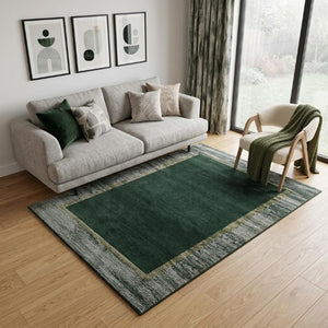 6 X 8 Abstract Green White Indoor Rug Uv Protected Washable Recycled Pet Fibers