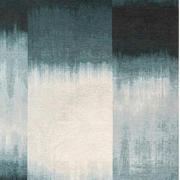 8 X 11 Abstract Blue White Washable Area Rug Eco Friendly Pet Fiber Uv Guard