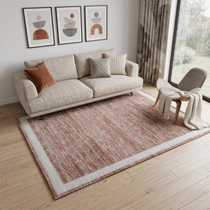 6 X 8 Abstract Red White Washable Area Rug Stain Resistant Recycled Pet Fibers
