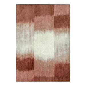 6 X 8 Abstract Red White Washable Area Rug Stain Resistant Recycled Pet Fibers