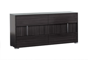 VIG Furniture Ari Italian Modern Grey Dresser With 6 Soft-Close Drawers, High-Gloss Finish & Stainless Legs VGACARI-DRS