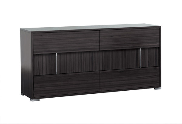 VIG Furniture Ari Italian Modern Grey Dresser With 6 Soft-Close Drawers, High-Gloss Finish & Stainless Legs VGACARI-DRS