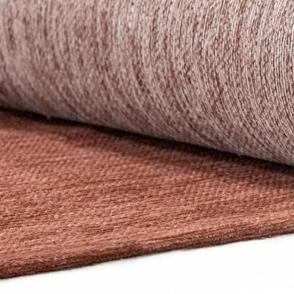 HomeRoots 8x11 Abstract Area Rug in Red White Recycled Pet Fiber Stain Resistant Washable 738230