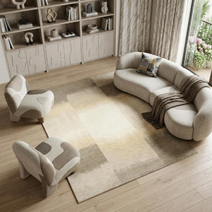 7x9 Abstract Gray White Area Rug Stain Resistant Eco Friendly Recycled Fiber