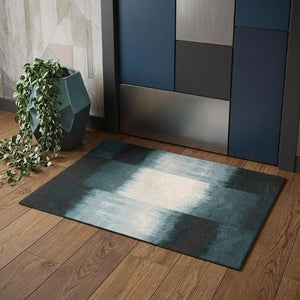 3 X 5 Abstract Indoor Area Rug in Blue White Eco Pet Fiber Stain Resistant