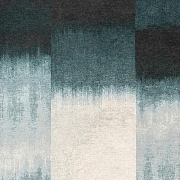 7x9 Abstract Blue White Washable Rug Uv Protected Eco Friendly Pet Fiber