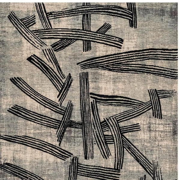 7x9 Abstract Indoor Rug in Gray Washable Stain Resistant Eco Friendly Pet Fiber